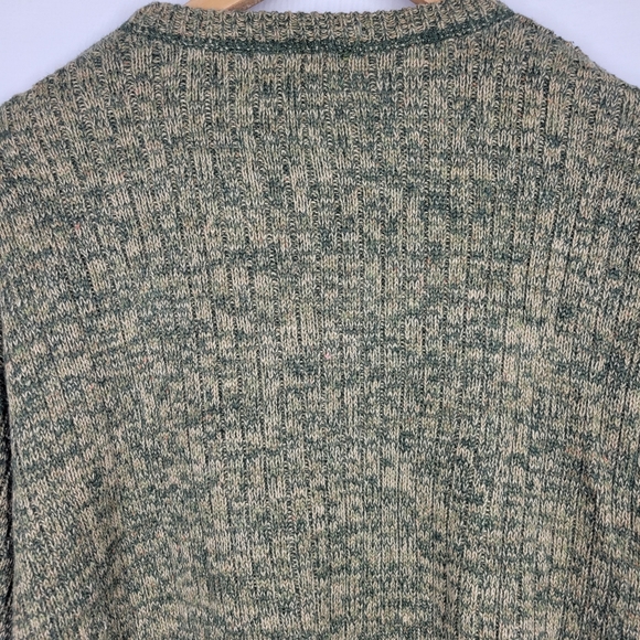 Vintage 90s Amercian Eagle Olive Green Ribbed Knit Slouchy Sweater Large Grunge - Picture 6 of 6